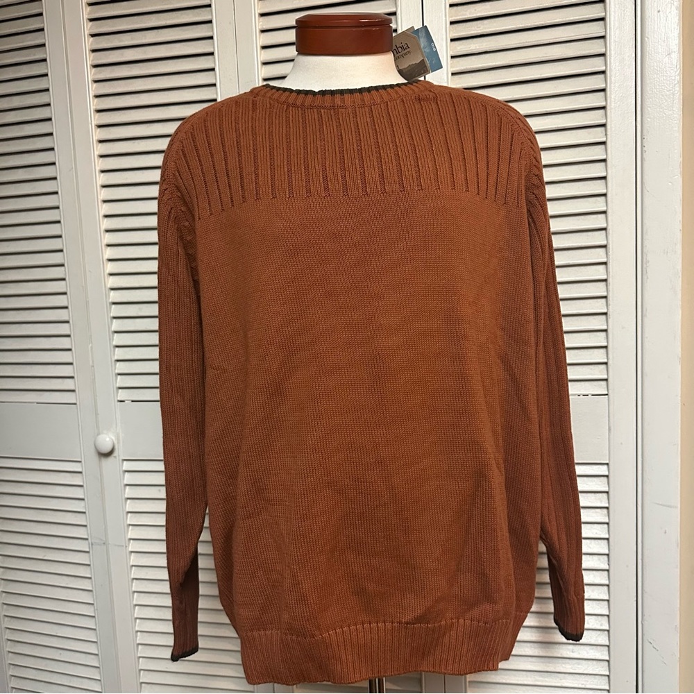 NWTs Columbia Size 2XL Crew Neck Sweater Rust Cotton